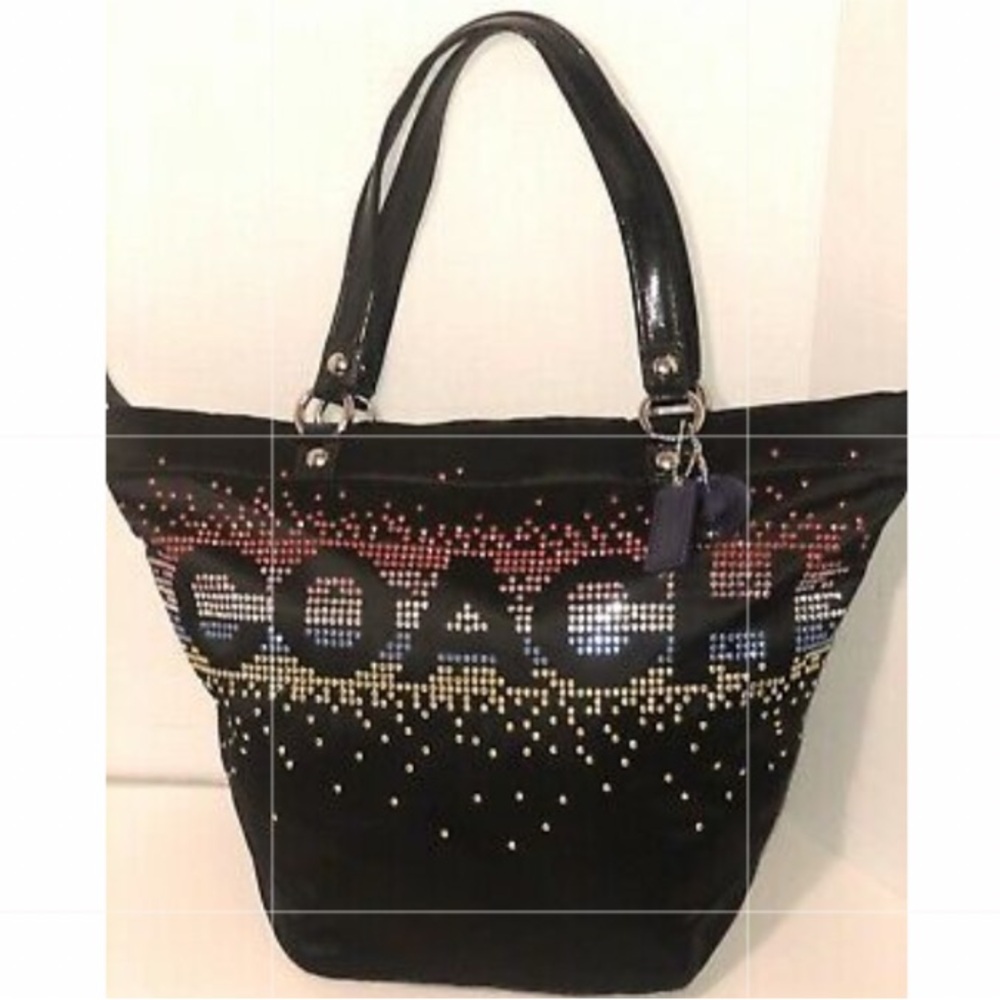 ✨COACH Limited Edition Sateen Crystal Embelished Satchel